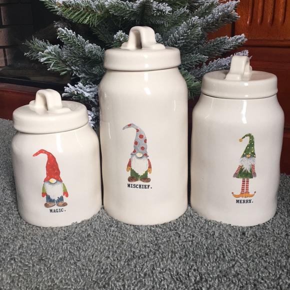 Rae Dunn gnome Canister set